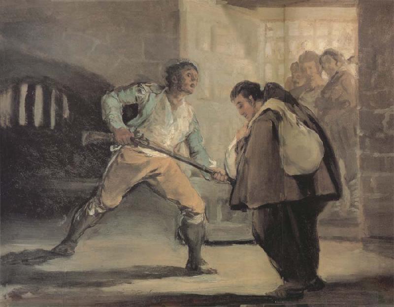 Francisco Goya El Maragato points a gun on Friar Pedro Sweden oil painting art